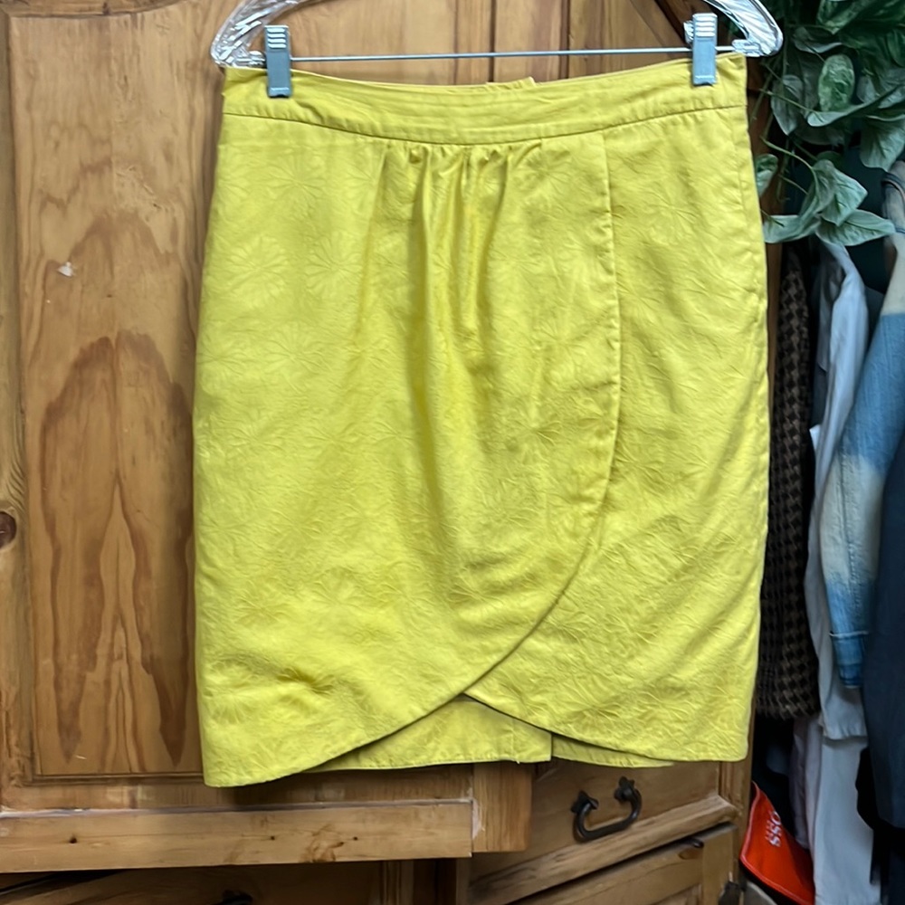 Anthropology edme & esyllte faux wrap skirt, lime